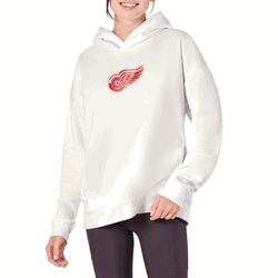 Detroit Red Wings NHL Kadi Hoodie with Zipper Pockets White Small