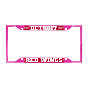 Detroit Red Wings Pink Metal License Plate Frame - 6.25