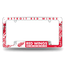 Detroit Red Wings Primary 12" x 6" Chrome All Over Automotive License Plate Frame
