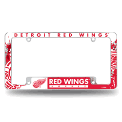 Detroit Red Wings Primary 12" x 6" Chrome All Over Automotive License Plate Frame for Car/Truck/SUV