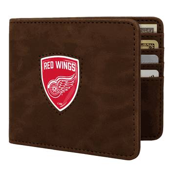 Detroit Red Wings Shield Wallet - Brown