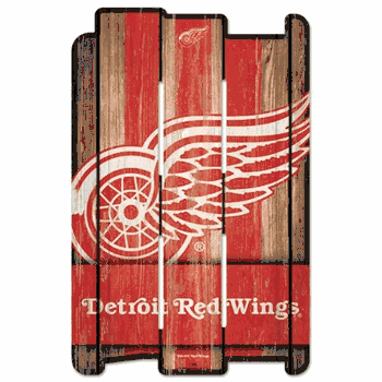 Detroit Red Wings Sign 11x17 Wood Fence Style