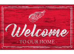 Detroit Red Wings Team Color Welcome 11x19 Sign