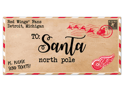 Detroit Red Wings To Santa 6x12 Sign