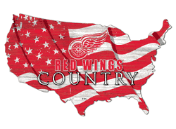 Detroit Red Wings USA Shape Flag Cutout