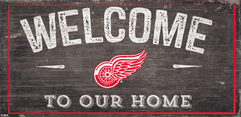 Detroit Red Wings Welcome Distressed 6x12