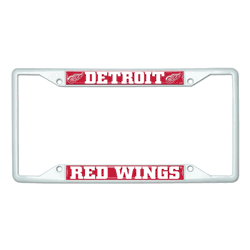 Detroit Red Wings White Metal License Plate Frame - 6.25"x12.25"