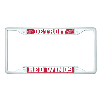 Detroit Red Wings White Metal License Plate Frame - 6.25
