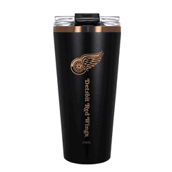 Detroit Redwings 32oz Black and Copper Big Slim with Straw