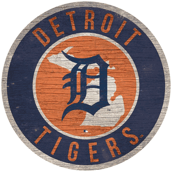 Detroit Tigers 12 in. Circle w/ State Sign
