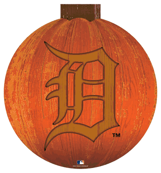 Detroit Tigers 12 in. Halloween Pumpkin Sign