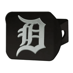 Detroit Tigers Black Metal Hitch Cover with Metal Chrome 3D Emblem