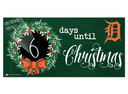Detroit Tigers Chalk Christmas Countdown 6x12 Sign