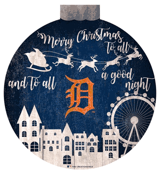Detroit Tigers Christmas Village 12in Wall Art