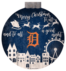 Detroit Tigers Christmas Village 12in Wall Art