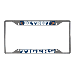 Detroit Tigers Chrome Metal License Plate Frame, 6.25in x 12.25in