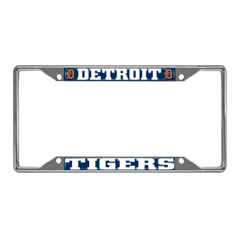 Detroit Tigers Chrome Metal License Plate Frame, 6.25in x 12.25in
