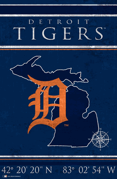 Detroit Tigers Coordinates 17x26