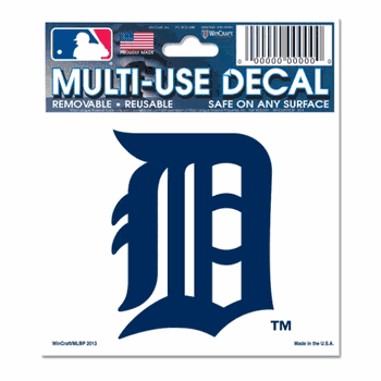 Detroit Tigers Decal 3x4 Multi Use White