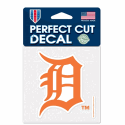 Detroit Tigers Decal 4x4 Perfect Cut Orange