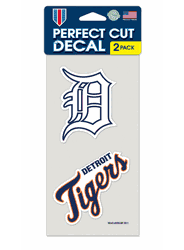 Detroit Tigers Decal 4x4 Perfect Cut Set of 2
