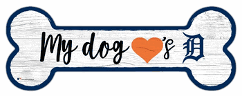 Detroit Tigers Dog Bone 6x12 Sign