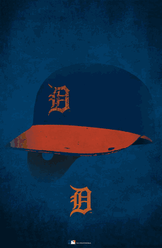 Detroit Tigers Ghost Helmet 17x26