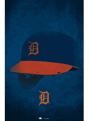 Detroit Tigers Ghost Helmet 17x26