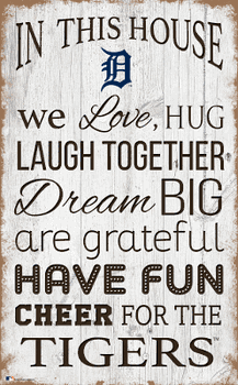 Detroit Tigers In This House 11x19 Sign