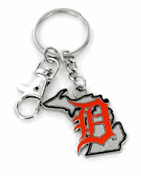 Detroit Tigers Keychain State Design