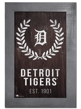 Detroit Tigers Laurel Wreath 11x19 Sign