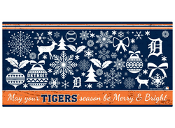 Detroit Tigers Merry and Bright 6x12 Sign