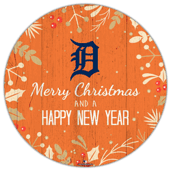 Detroit Tigers Merry Christmas & New Year 12in Circle