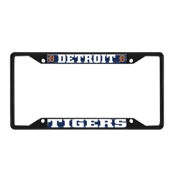 Detroit Tigers Metal License Plate Frame Black Finish
