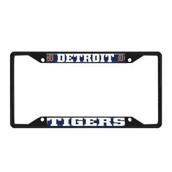 Detroit Tigers Metal License Plate Frame Black Finish