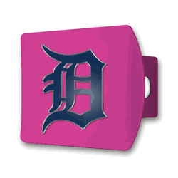 Detroit Tigers Pink Metal Hitch Cover with  3D Color Emblem