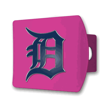 Detroit Tigers Pink Metal Hitch Cover with  3D Color Emblem