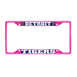 Detroit Tigers Pink Metal License Plate Frame - 6.25"x12.25"
