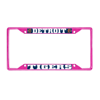 Detroit Tigers Pink Metal License Plate Frame - 6.25