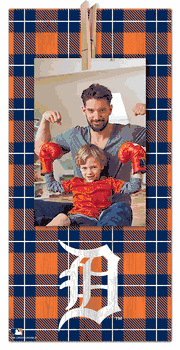 Detroit Tigers Plaid Clothespin 6x12 Sign