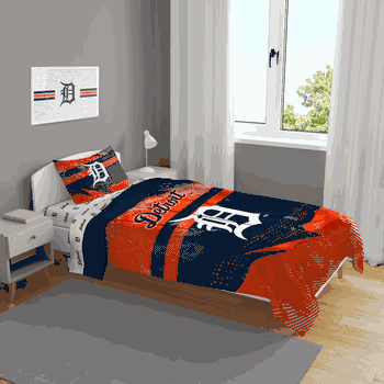 Detroit Tigers Slanted Stripe 4 PC Twin Bed in a Bag