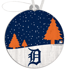 Detroit Tigers Snow Scene Ornament