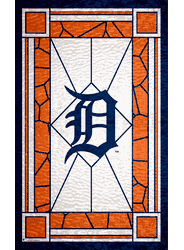 Detroit Tigers Stained Glass 11x19 Wood Sign