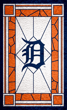 Detroit Tigers Stained Glass 11x19 Wood Sign