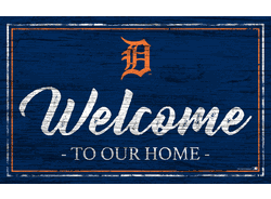 Detroit Tigers Team Color Welcome 11x19 Sign
