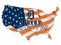 Detroit Tigers USA Shape Flag Cutout