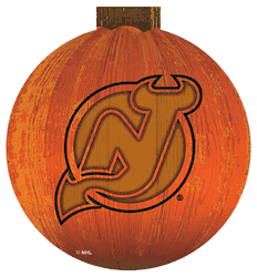 Devils 12 in. Halloween Pumpkin Sign