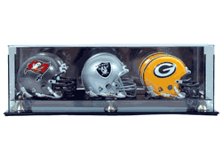 Display Case Football Helmet Mini Triple Wall Mountable