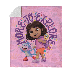Dora the Explorer More to Explore Silk Touch Sherpa Throw 50 x 60 inches