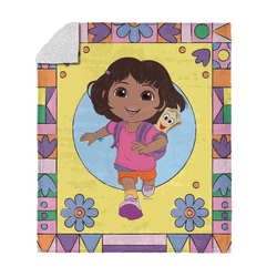 Dora the Explorer Running Dora Silk Touch Sherpa Throw 50 x 60 inches
